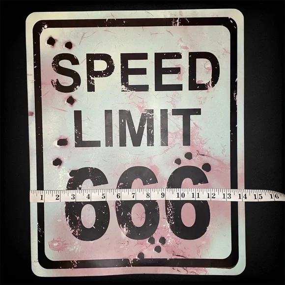 Speed Limit 666 Wall Sign - Picture 4 of 6